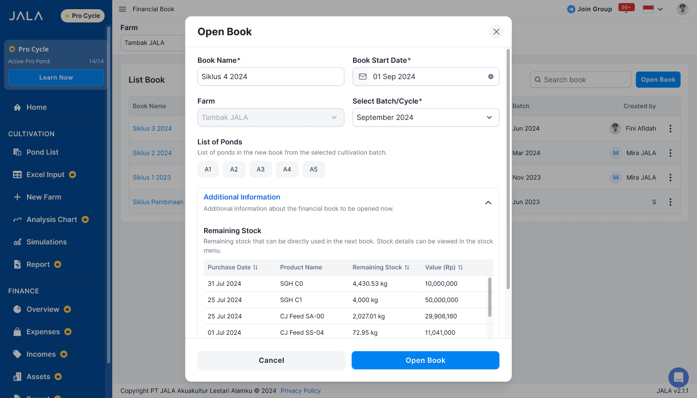 See stock information