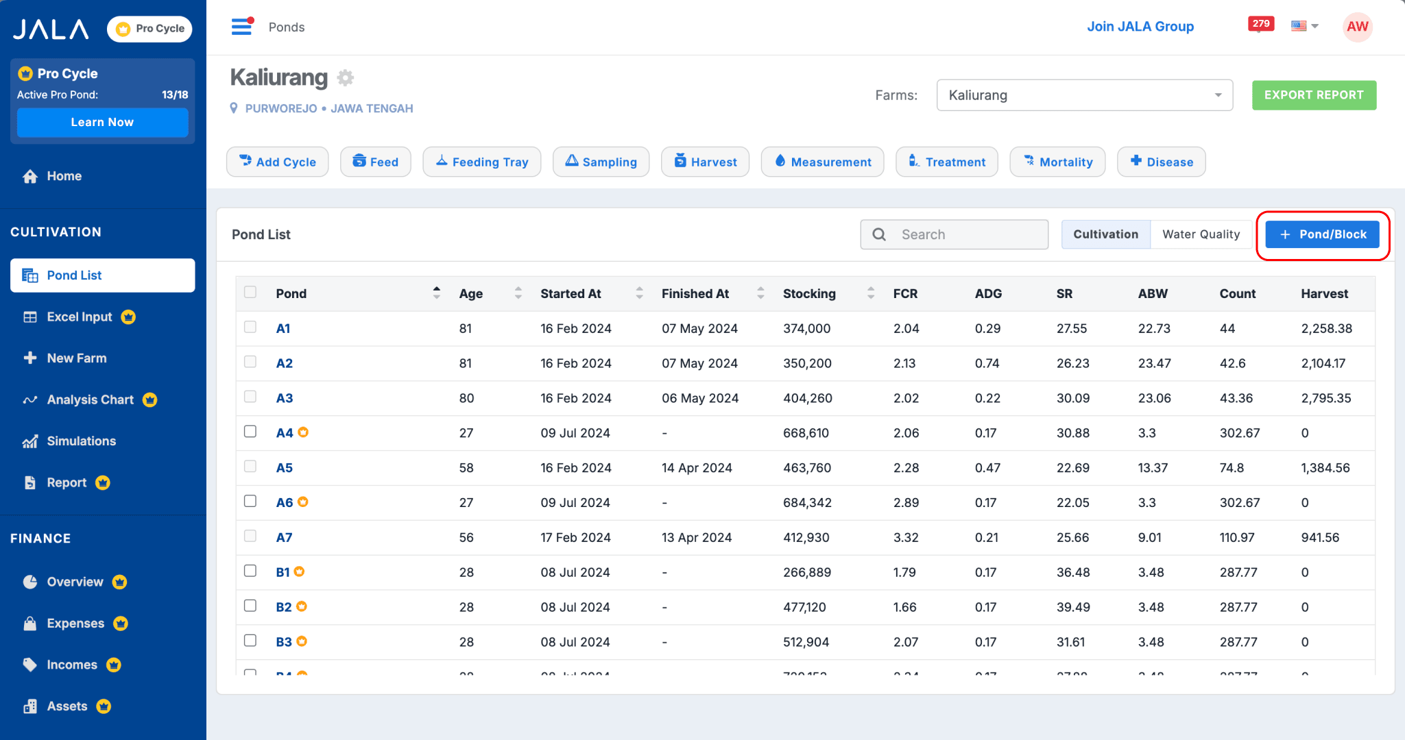 Farm Block Feature - JALA App