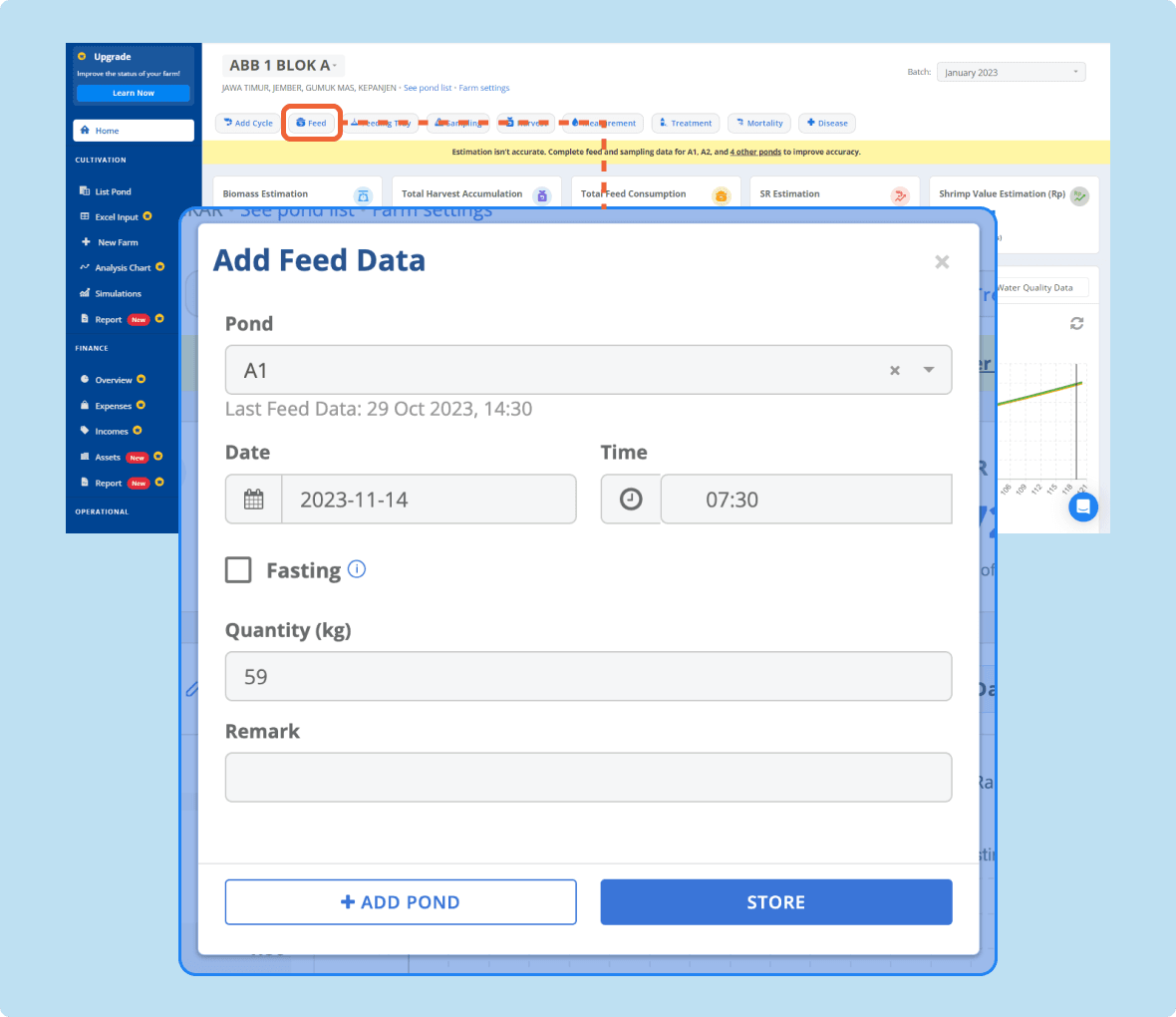 record shrimp feed